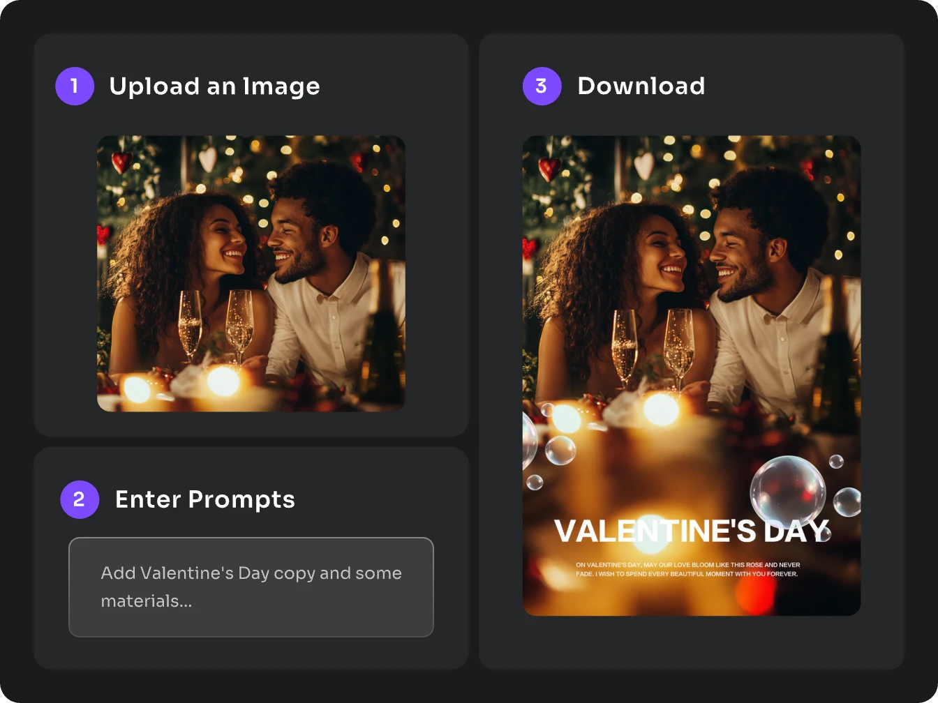 cómo usar el generador de san valentín en piclumen