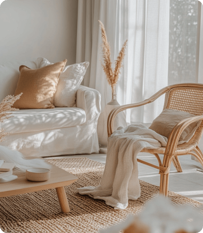 ai interior design a Scandinavian styled living room