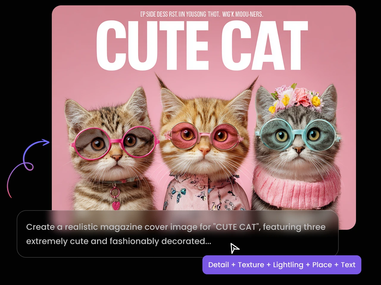 usando dicas de prompt do gerador de imagens qwen ai foram criados 3 gatos usando óculos de sol diferentes