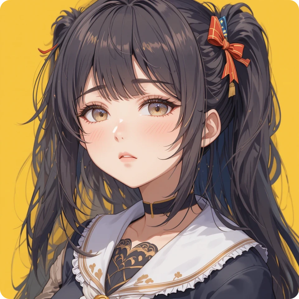 une mignonne fille d’anime à double couette générée par un générateur de personnages IA anime
