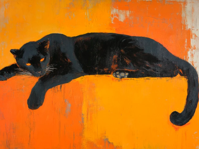immagine di gatto in stile astrattismo creata con il generatore di arte AI di PicLumen