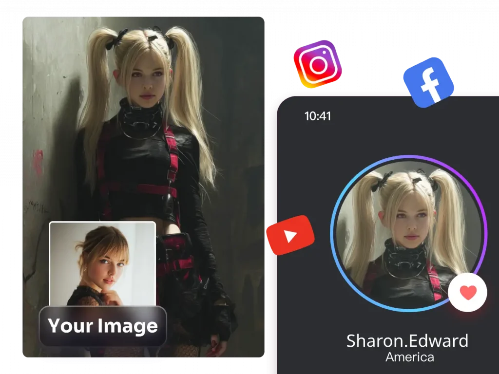 un avatar de chica para redes sociales generado por el generador de chicas IA de PicLumen