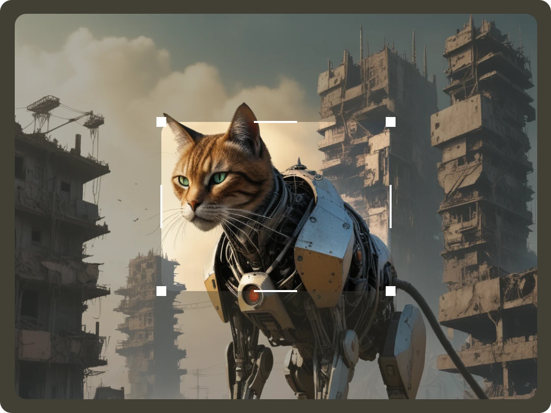 una imagen de gato cibernético para la portada del extensor de imágenes con ia