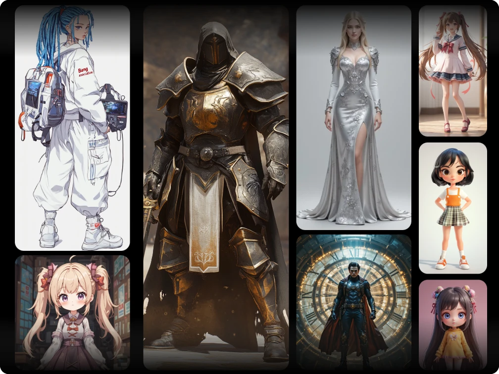 personaje de cuerpo completo para juegos y anime