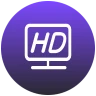 「HD」と表示されたパープルグラデーションアイコン