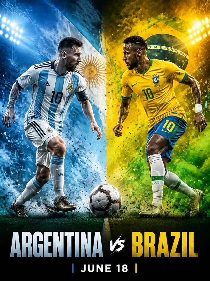 Match day graphic, Argentina vs Brazil