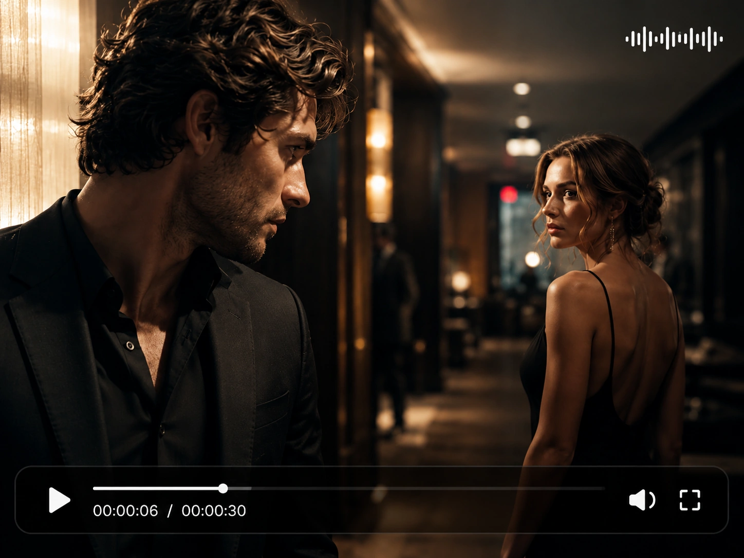 Seedance 2.5 AI Video Generator 30-second cinematic video preview with timeline progress bar