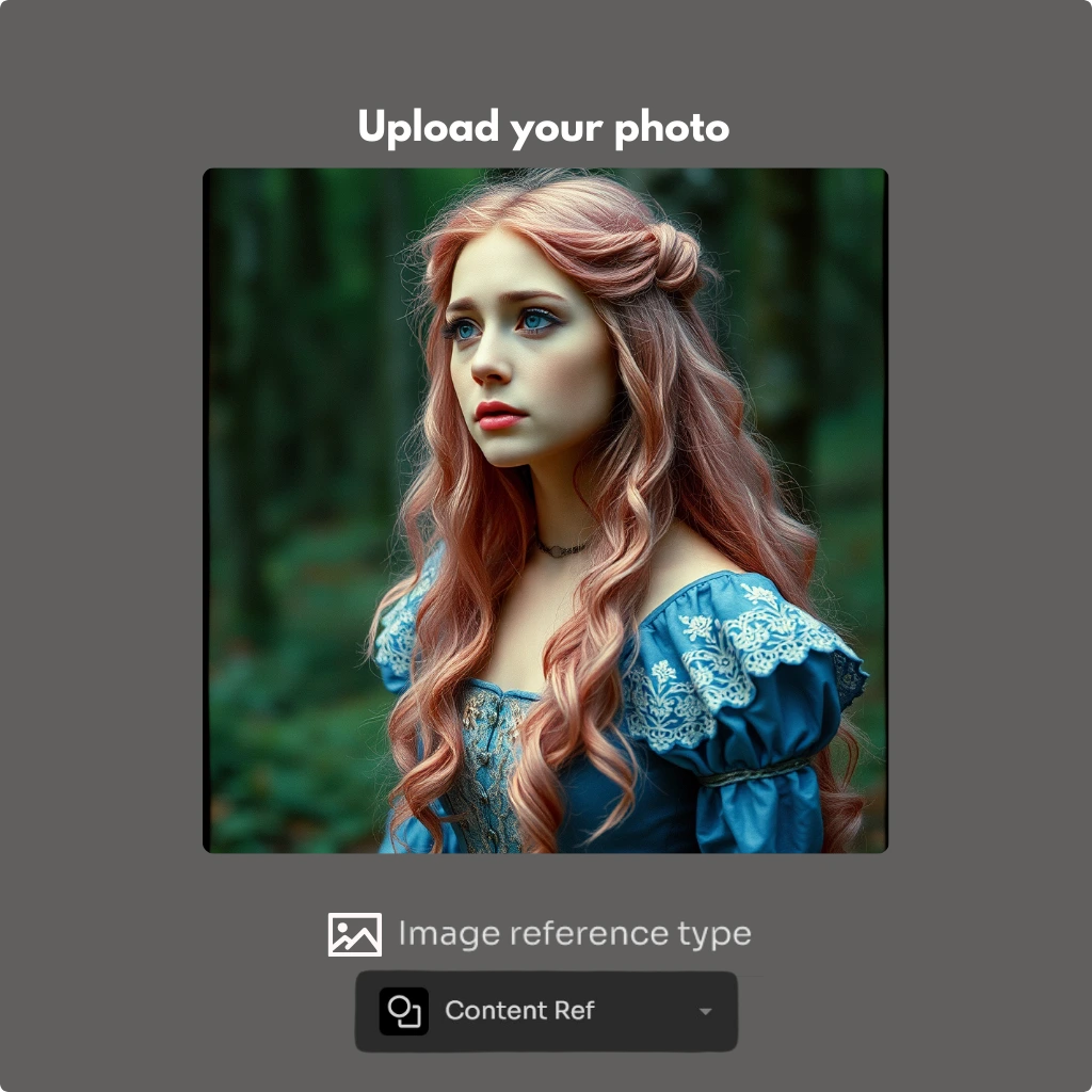 Envie uma foto e selecione a referência de conteúdo