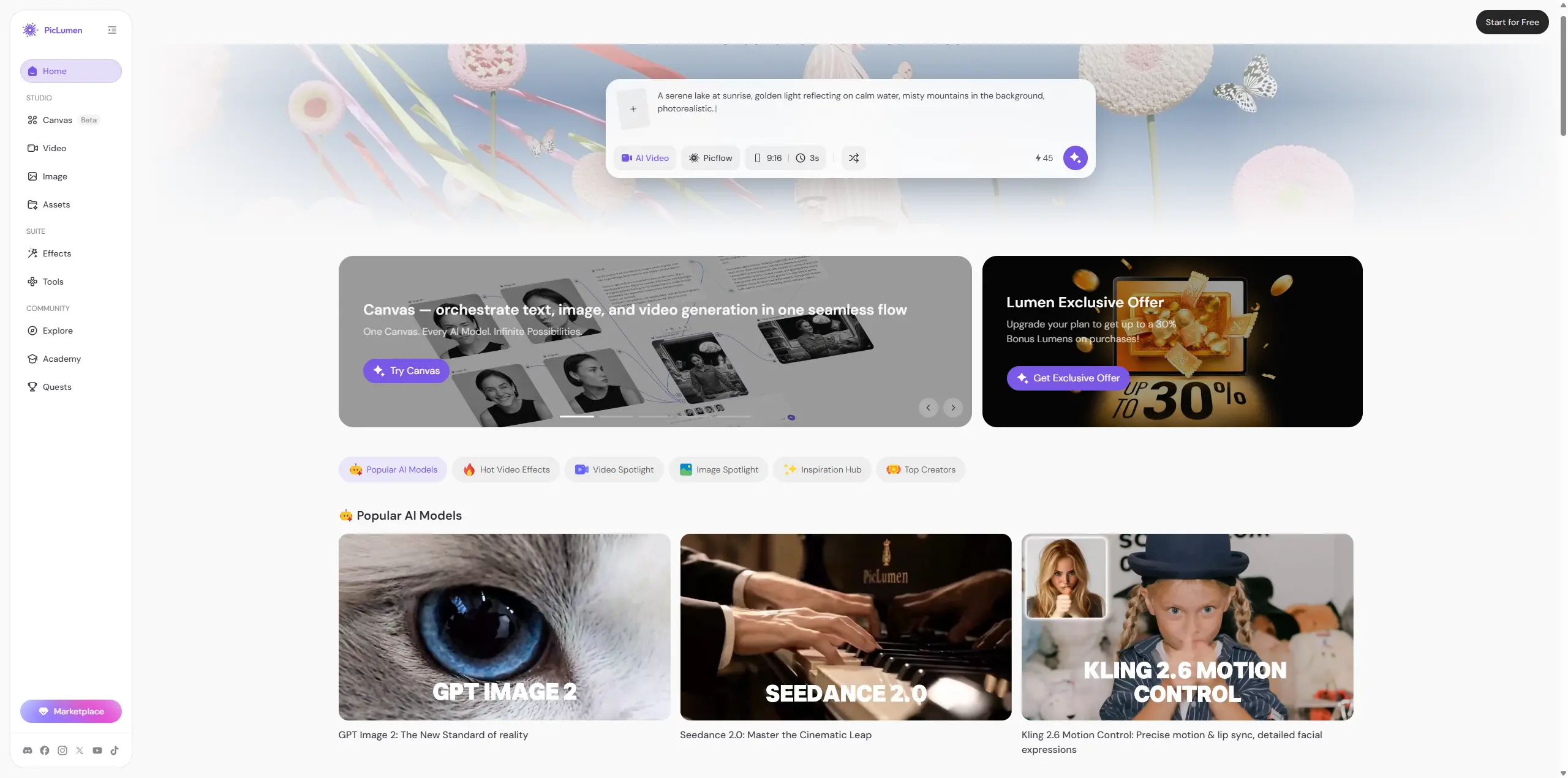piclumen homepage