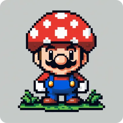 8 bit mario mushroom