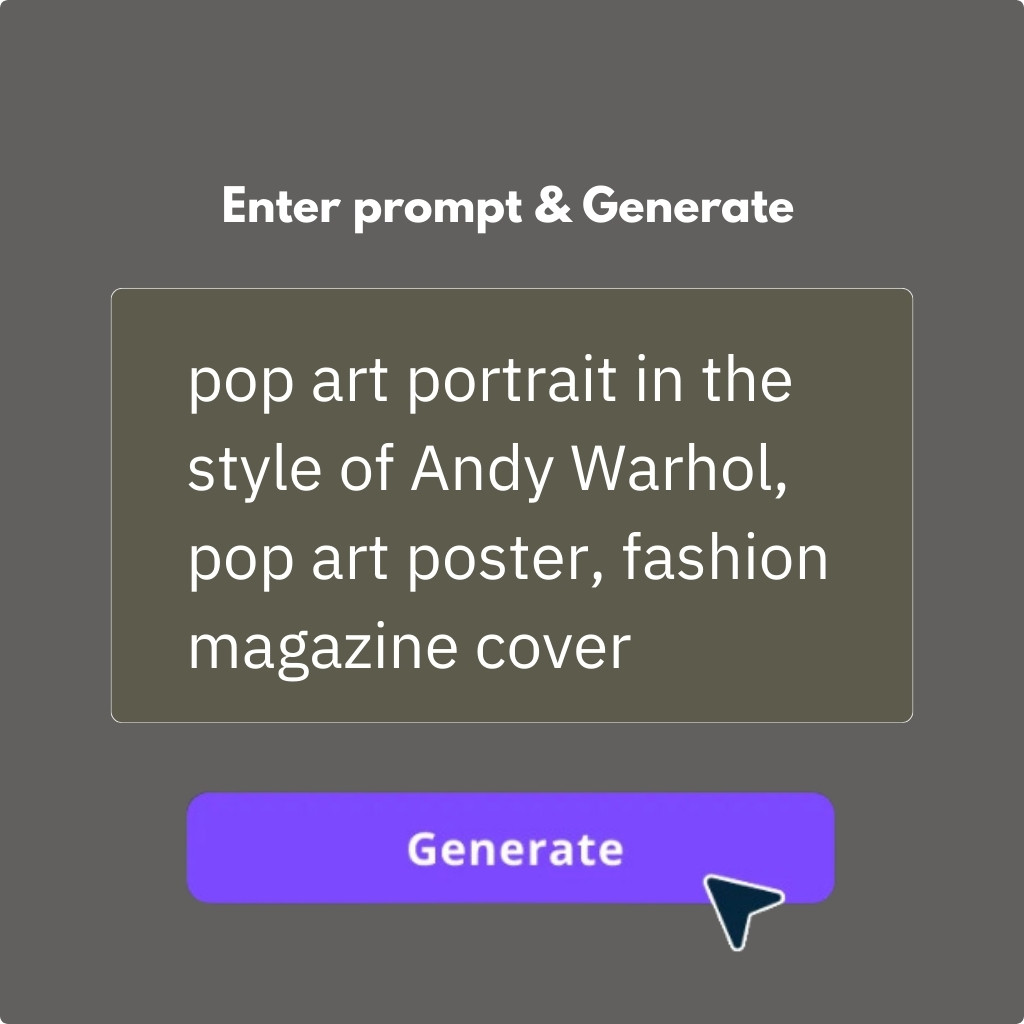 Insira sua ideia de foto em pop art