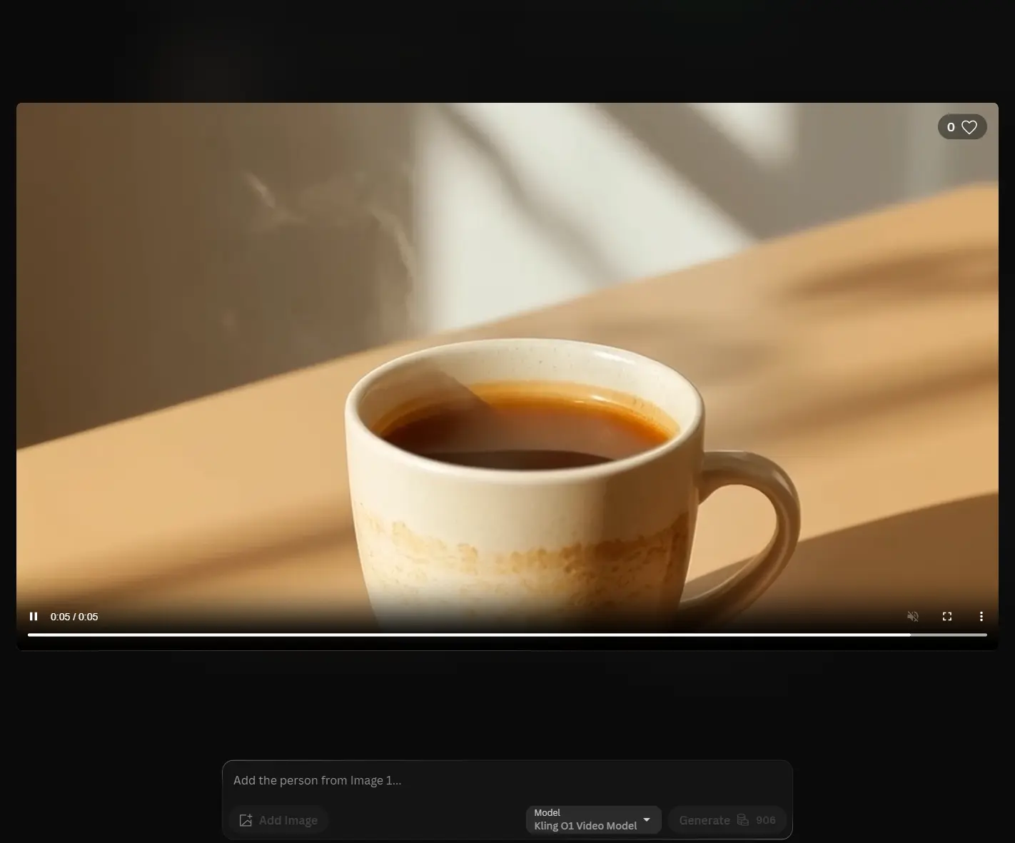 Leonardo AI video generator review test showing a handmade ceramic coffee cup animated with slow cinematic motion and soft morning light