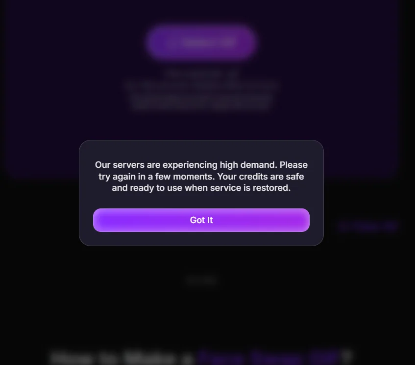 swapfaces ai gif swap error