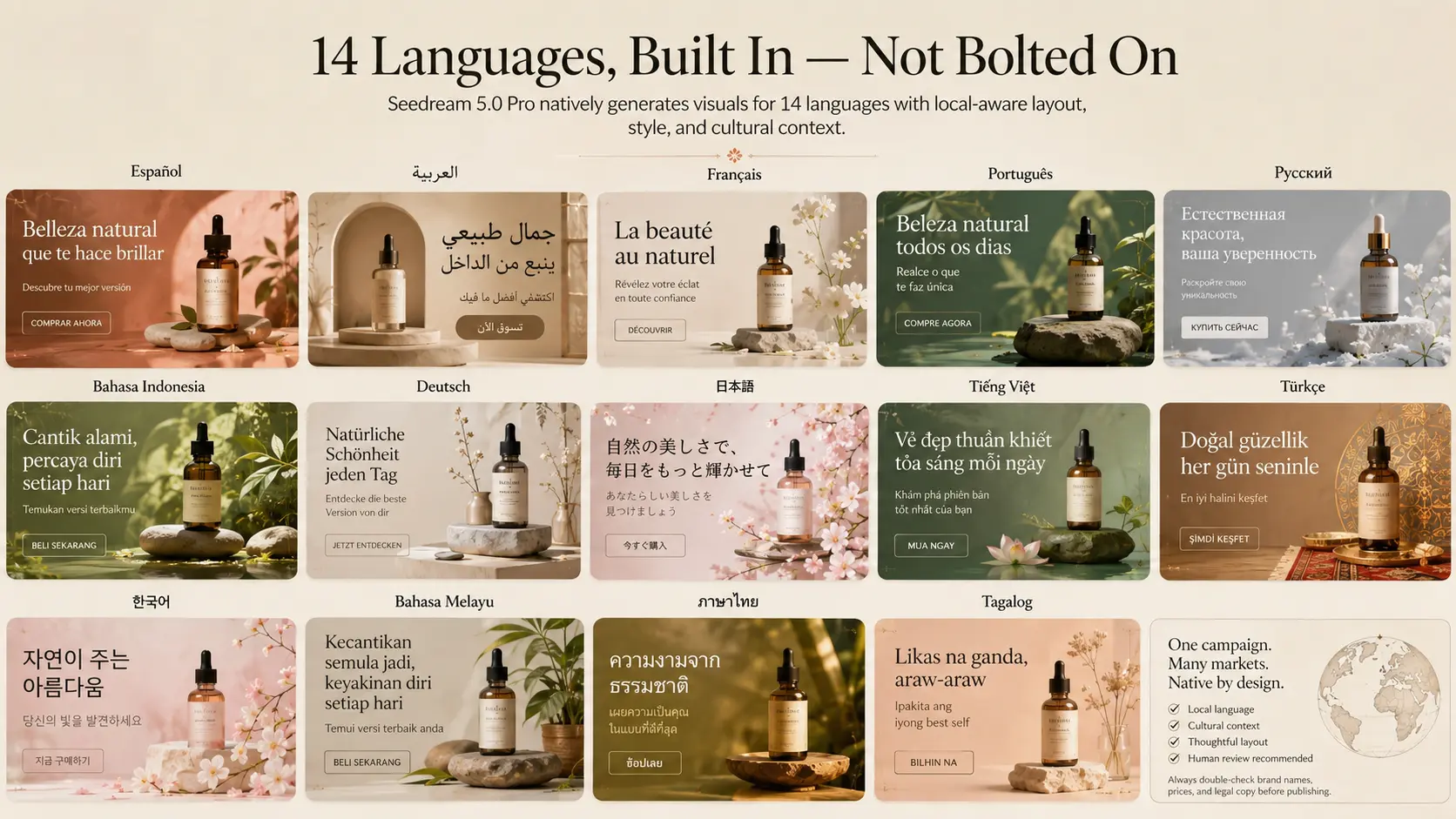 seedream 5.0 pro multilingual product promo showcase
