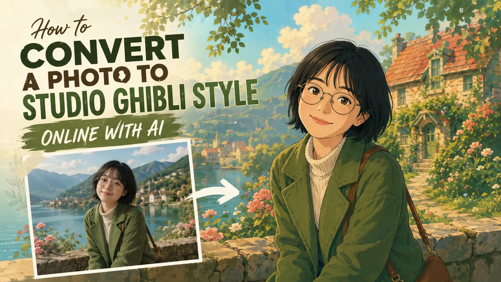 convert photos to studio ghibli style banner