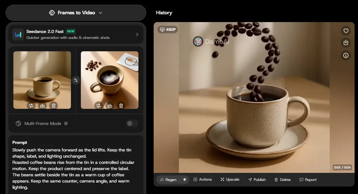 demonai frames to video