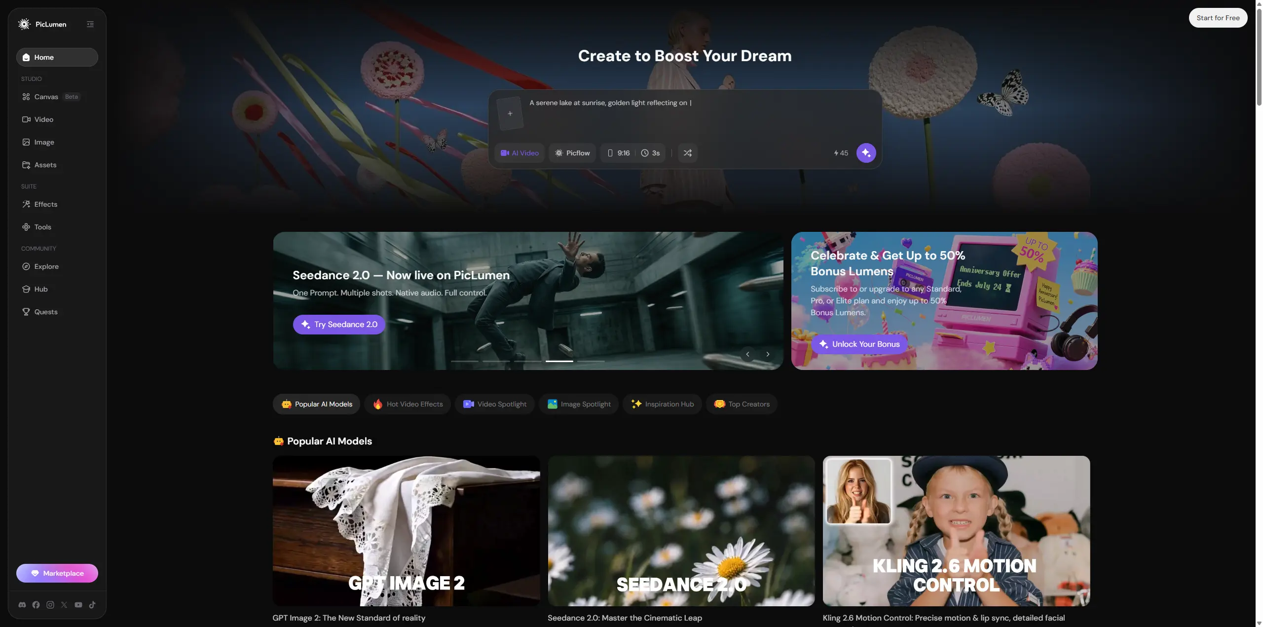 piclumen ai generation platform