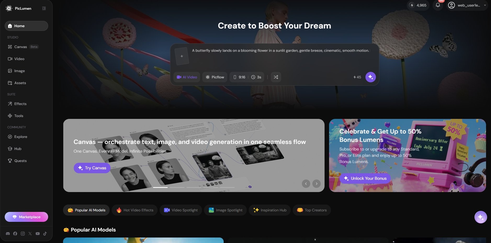 piclumen ai generation platform