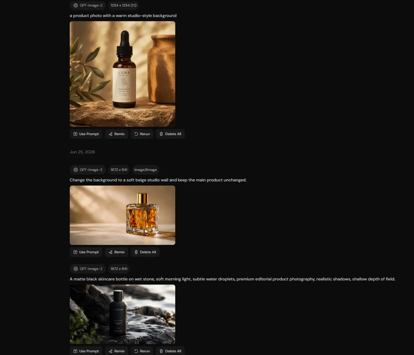 ai product images generated by piclumen
