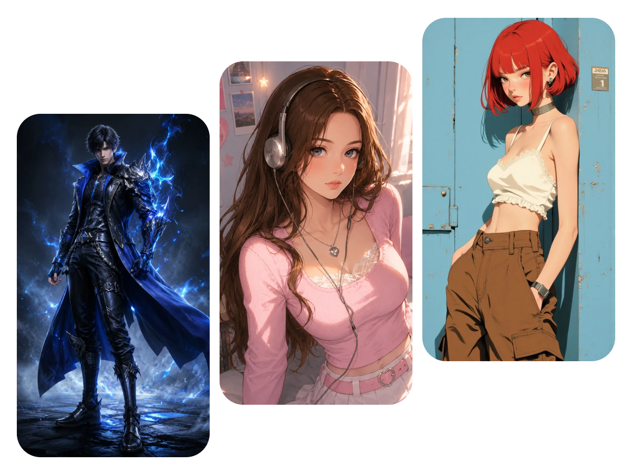 Un generador de imágenes aleatorias creando imágenes con IA de personajes de fantasía, retratos de anime y avatares creativos

