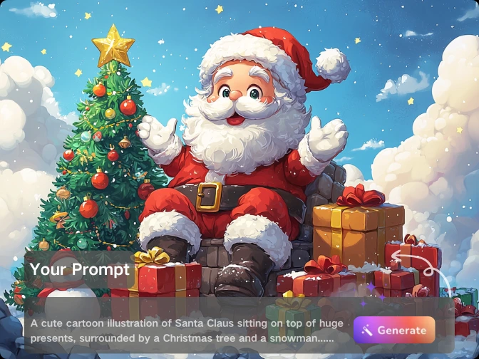 AI christmas wallpaper banner santa