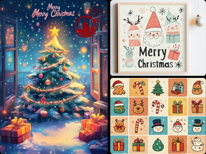 PicLumen AI Christmas wallpaper replace postcard