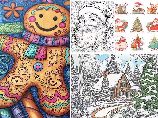 PicLumen christmas coloring pages cover