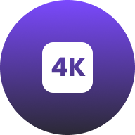 um ícone mostrando saída em resolução de até 4K
