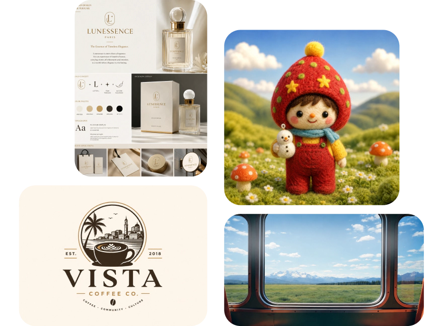 visuais de produto e designs criativos