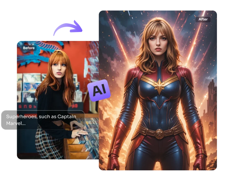 turn a portrait into a superhero.