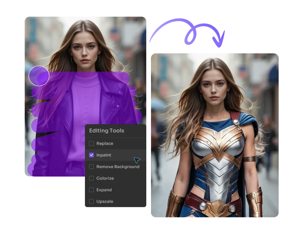 editng a superhero picture