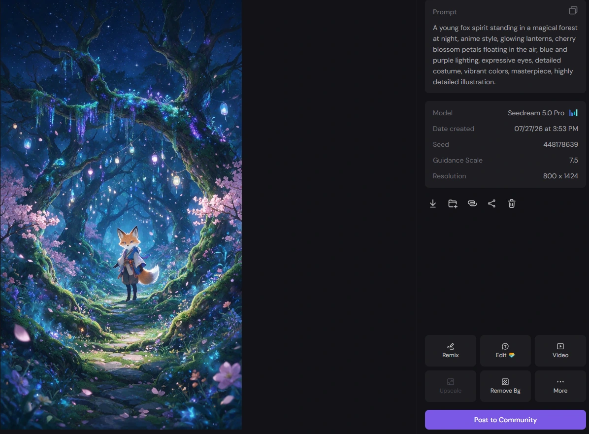 ai generated anime example in piclumen