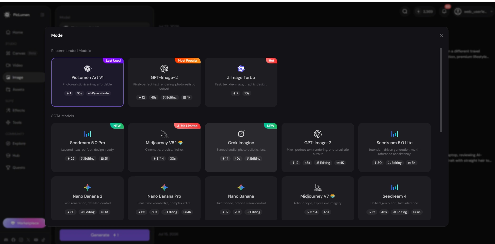 ai models in piclumen
