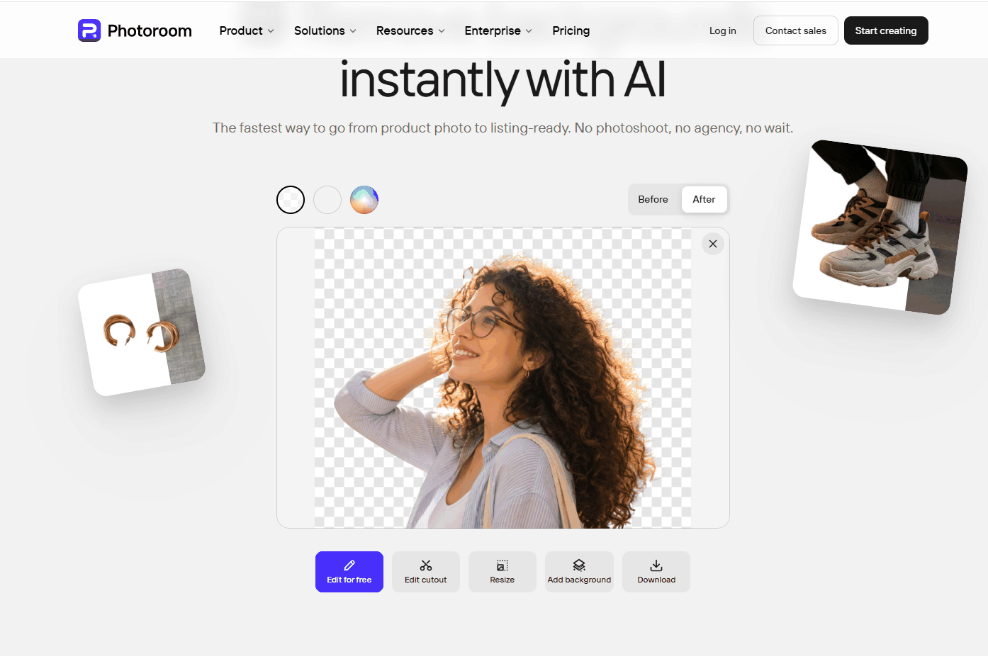 photoroom bg remove ai tool free