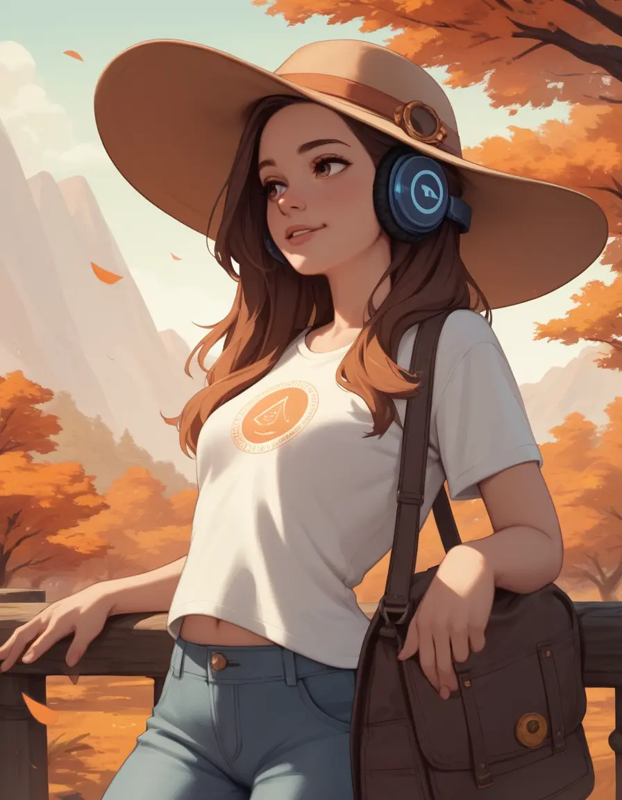 anime ai art girl with hat