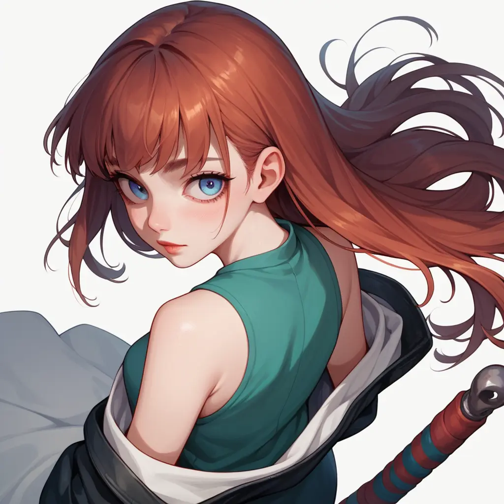 anime ai art long hair girl
