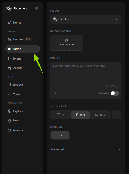 piclumen image-to-video-page