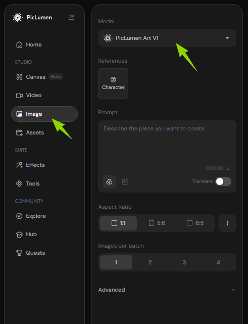 piclumen image to image page