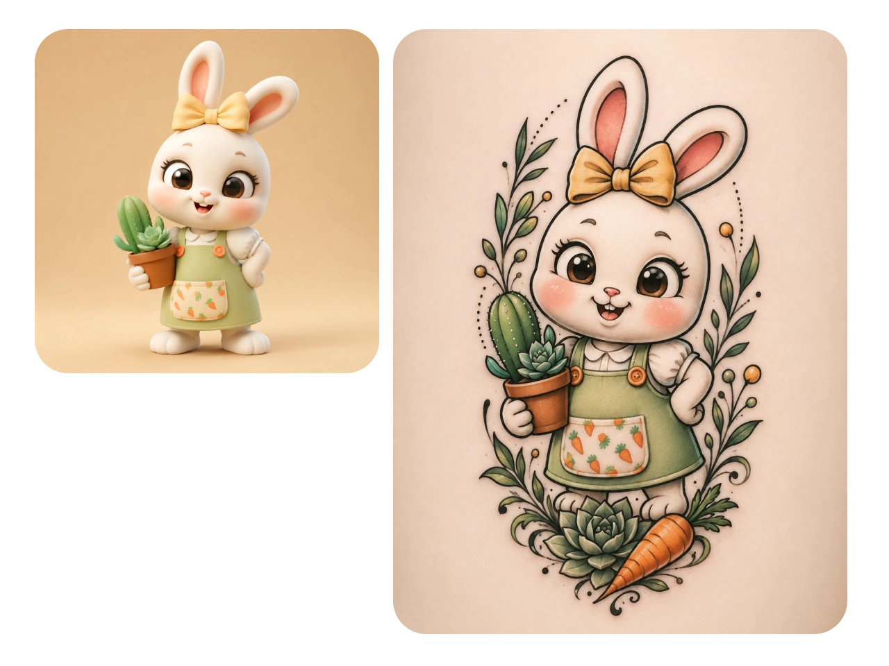 KI-generierte Tattoo-Designs aus einem Referenzbild