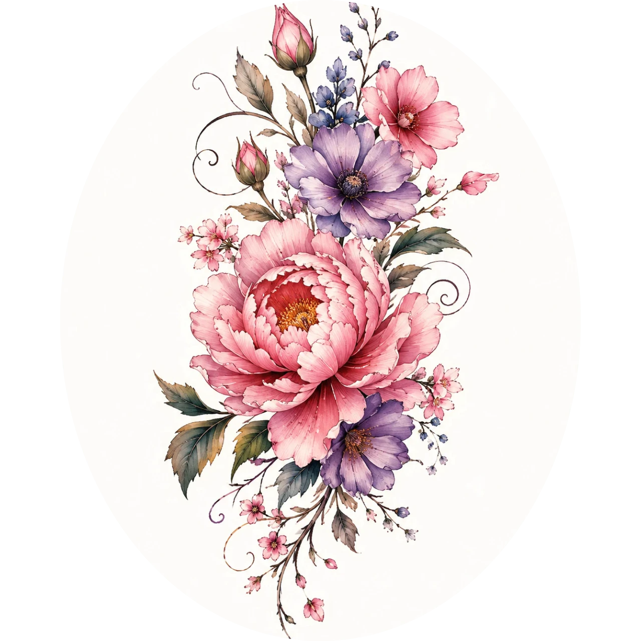 farbiges Blumen-Tattoo
