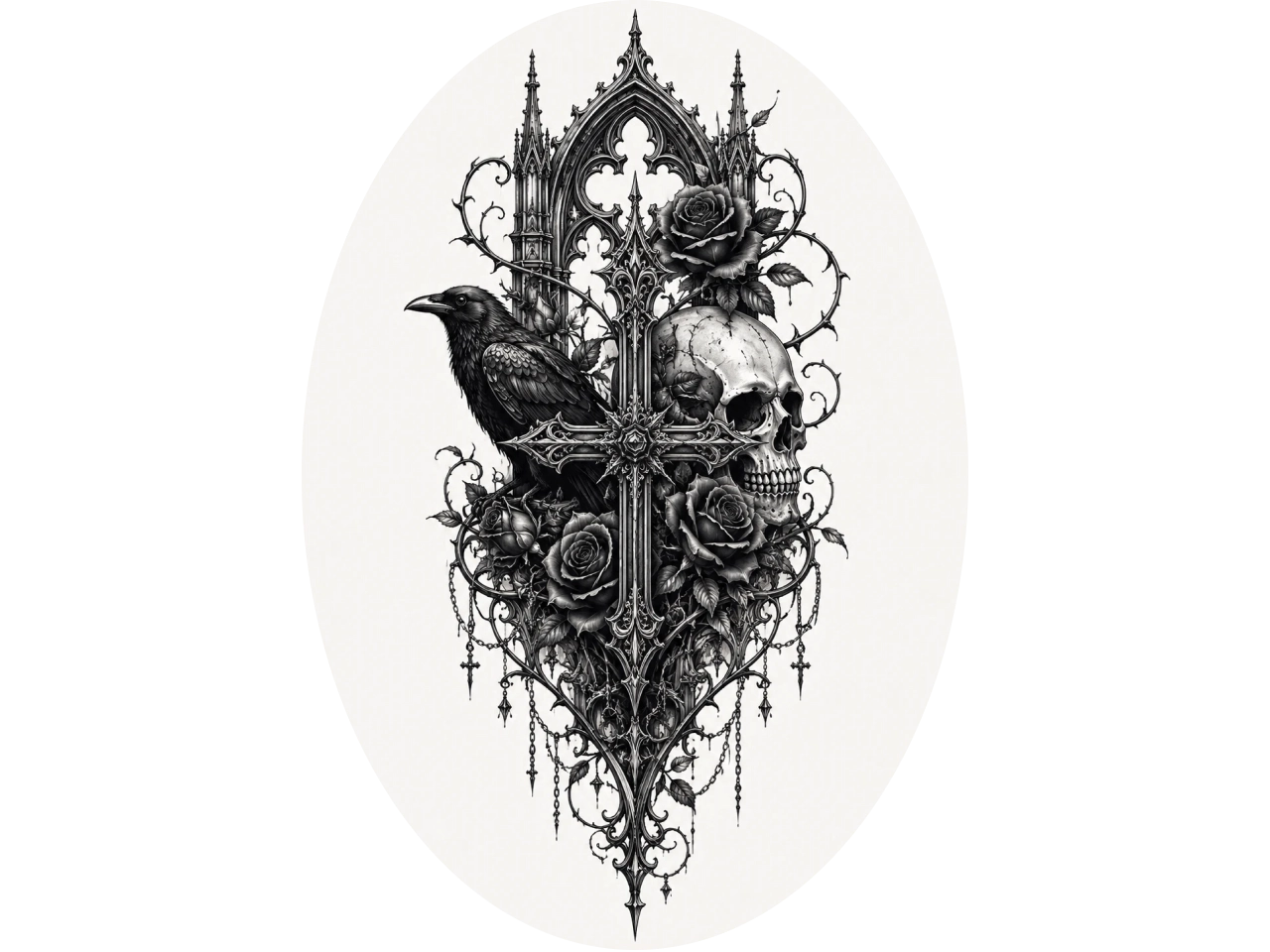 gotisches Kreuz-Tattoo