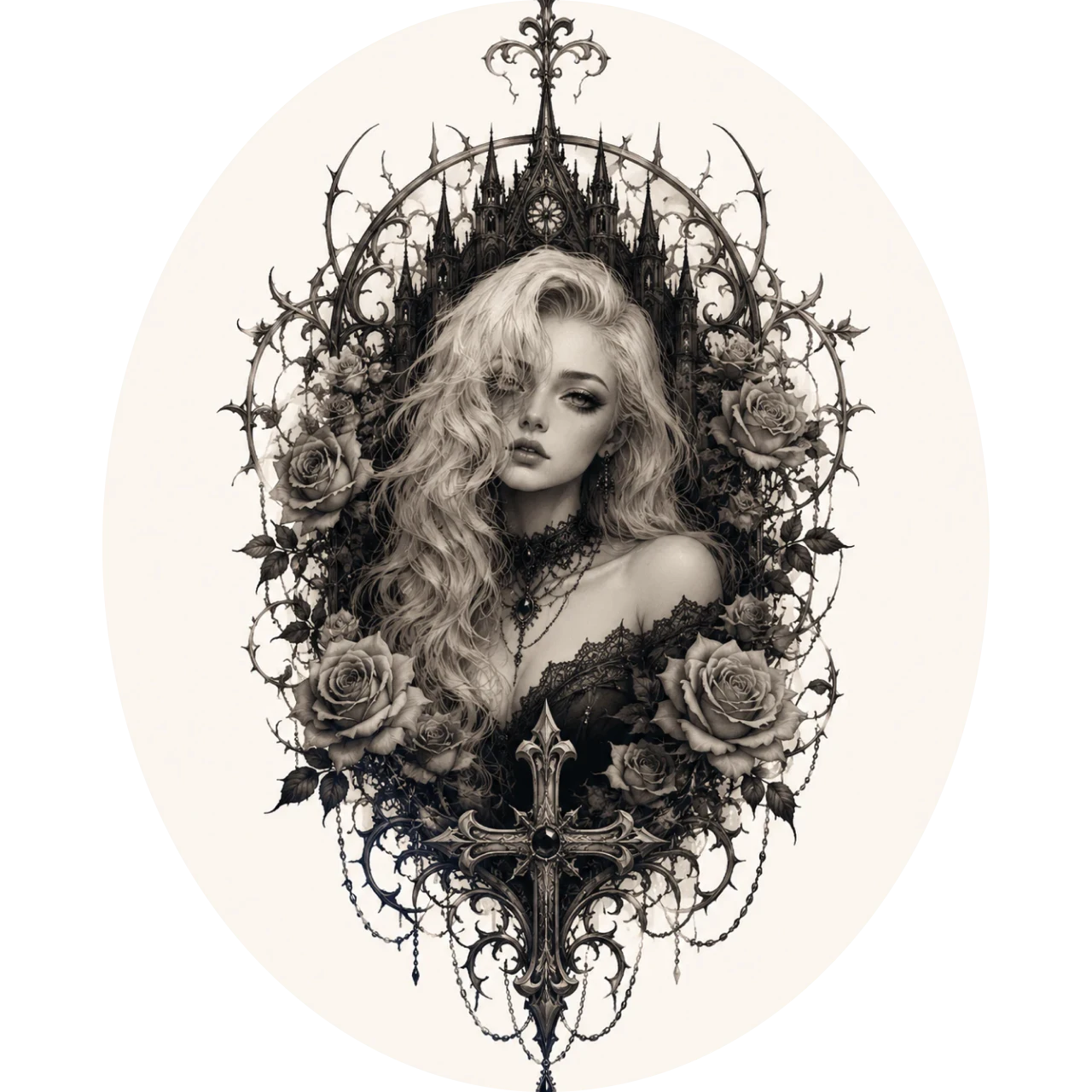 gotisches Frauen-Tattoo