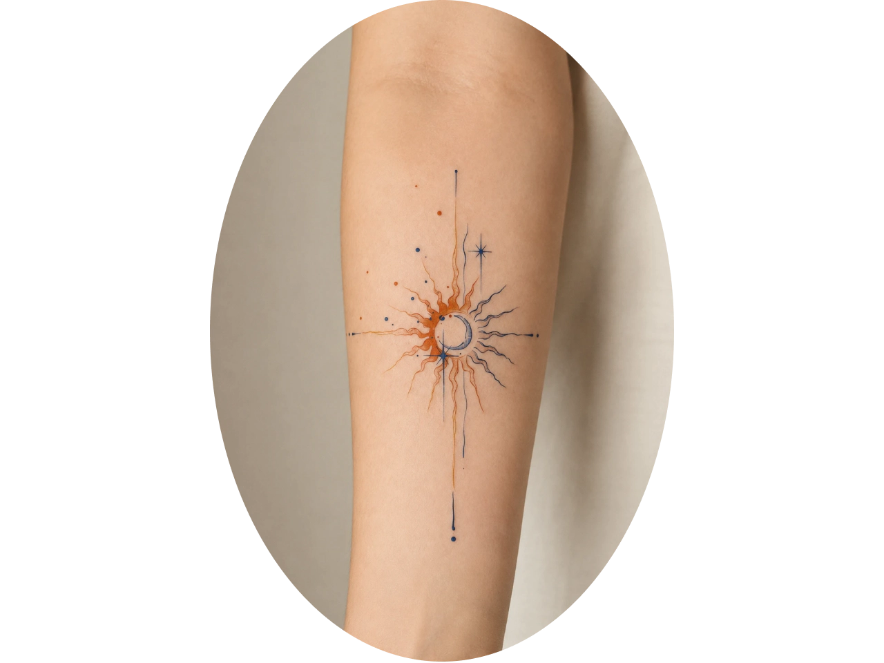 minimalistisches Sonnen-Tattoo