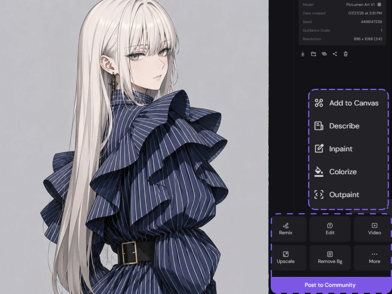 editing tools for refining and customizing a character
