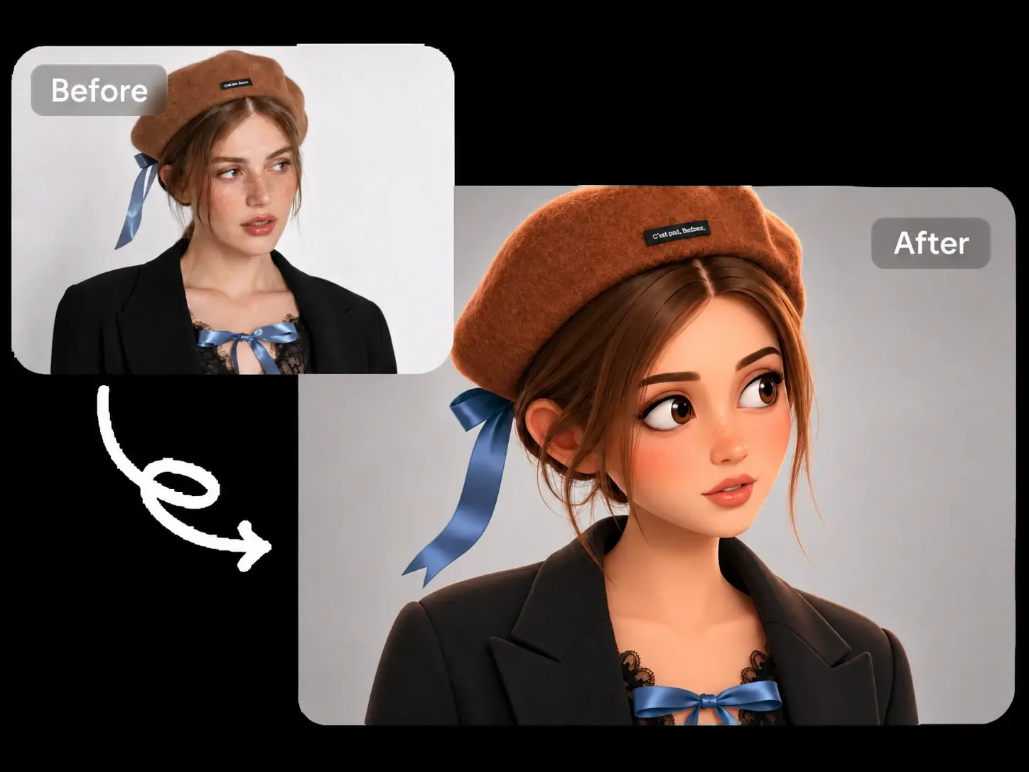 transforming a photo reference into a stylized 3D character