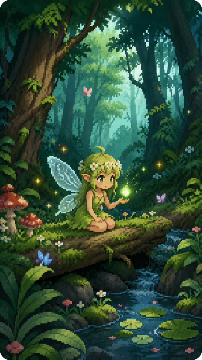 folletto della foresta sprite pixel