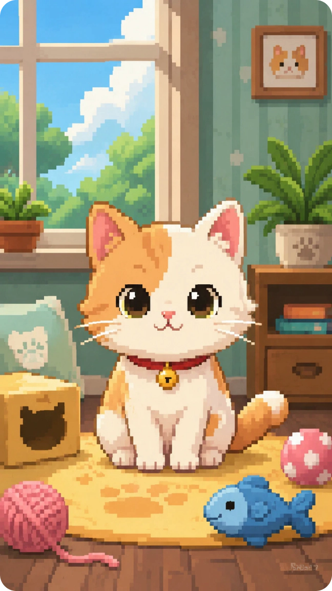 gatto-pixel-accogliente-32-bit