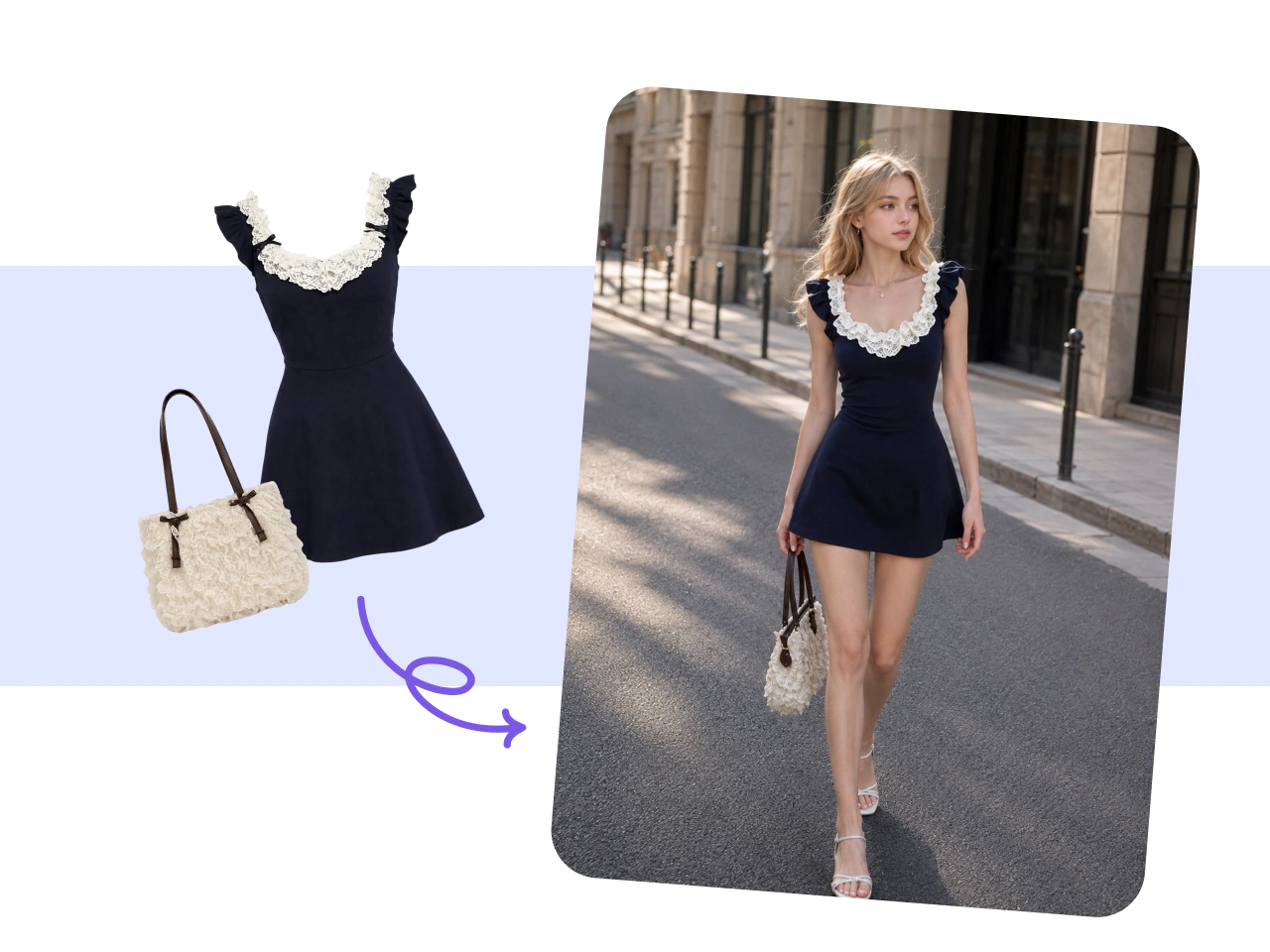 product images transformed into a model look
