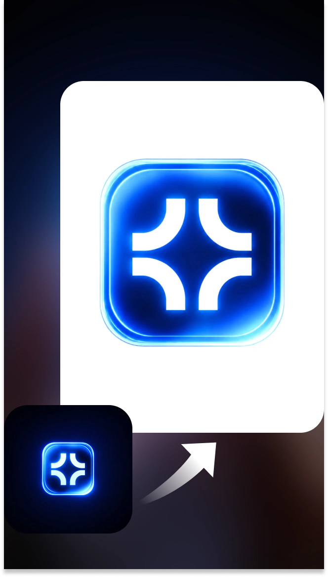 before-and-after app icon with a white background