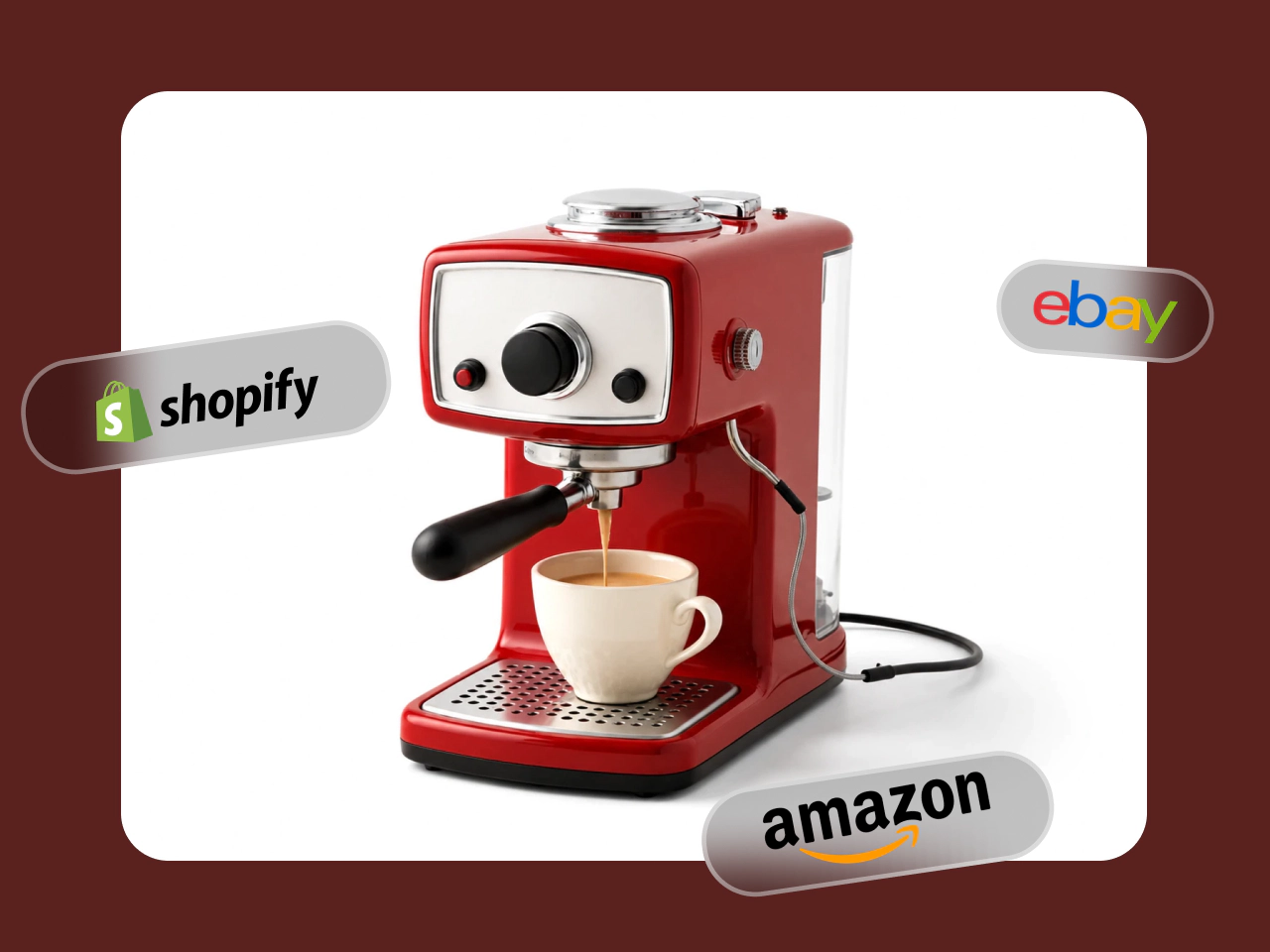 coffee machine product image for popular ecommerce platforms